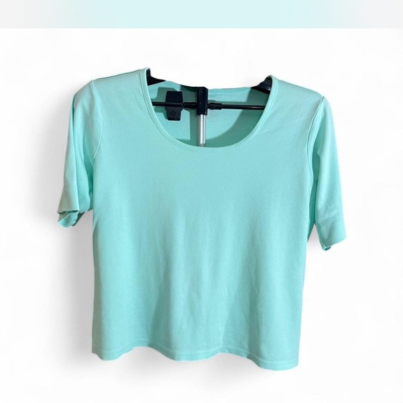L.L. Bean Tops - L.L. Bean Mint Green Supina Cotton Short Sleeve‎ Tee